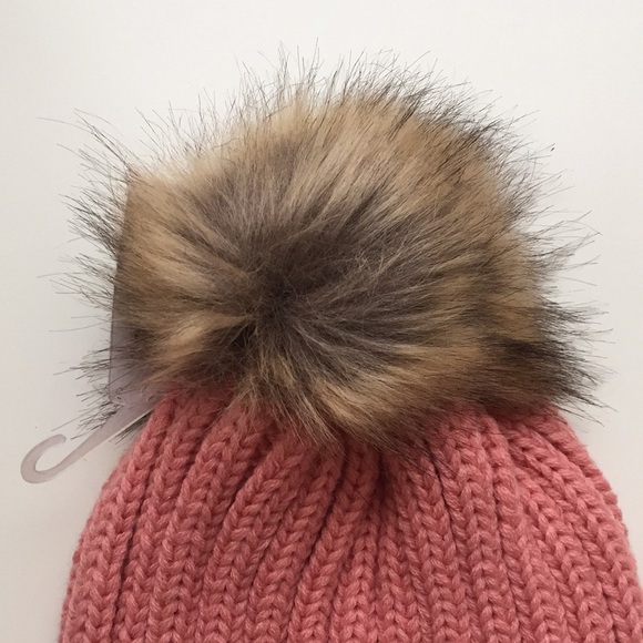 NWT Pink Toque - Faux Fur Pom Pom - Picture 6 of 7